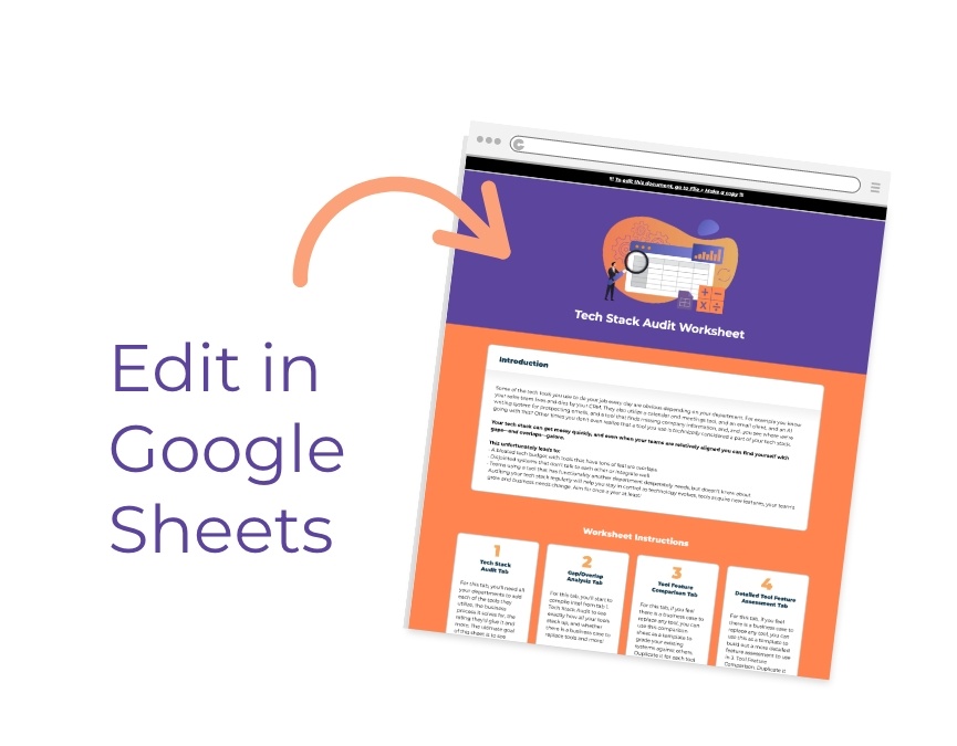 Tech Stack Audit Spreadsheet Mockup