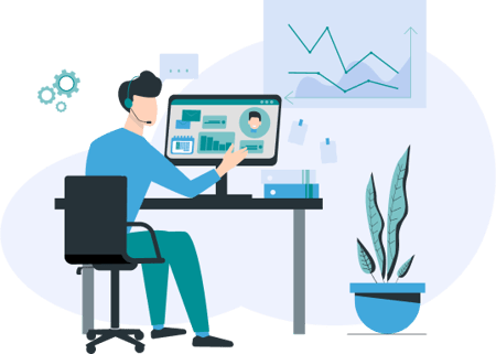 A person on the computer